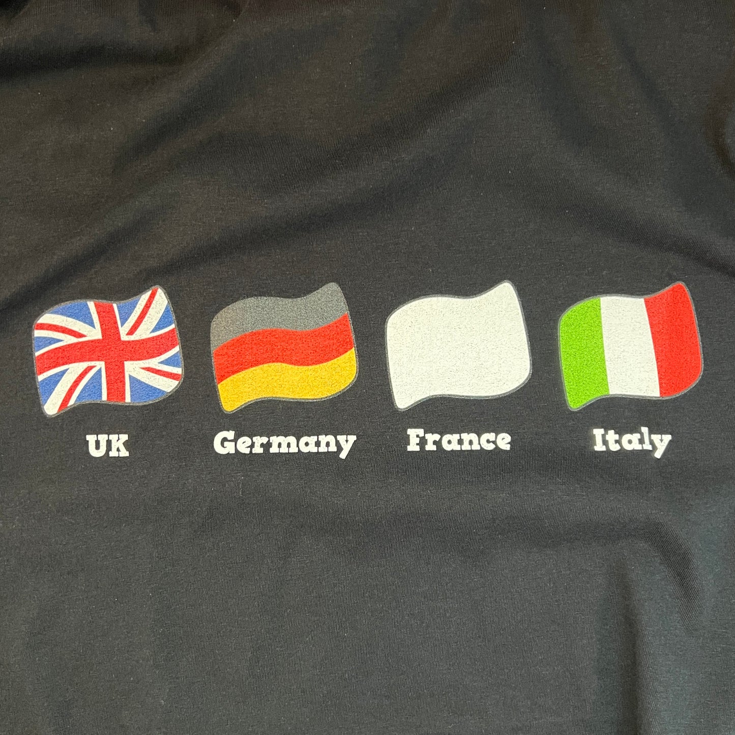 Flags of Europe Black Tee