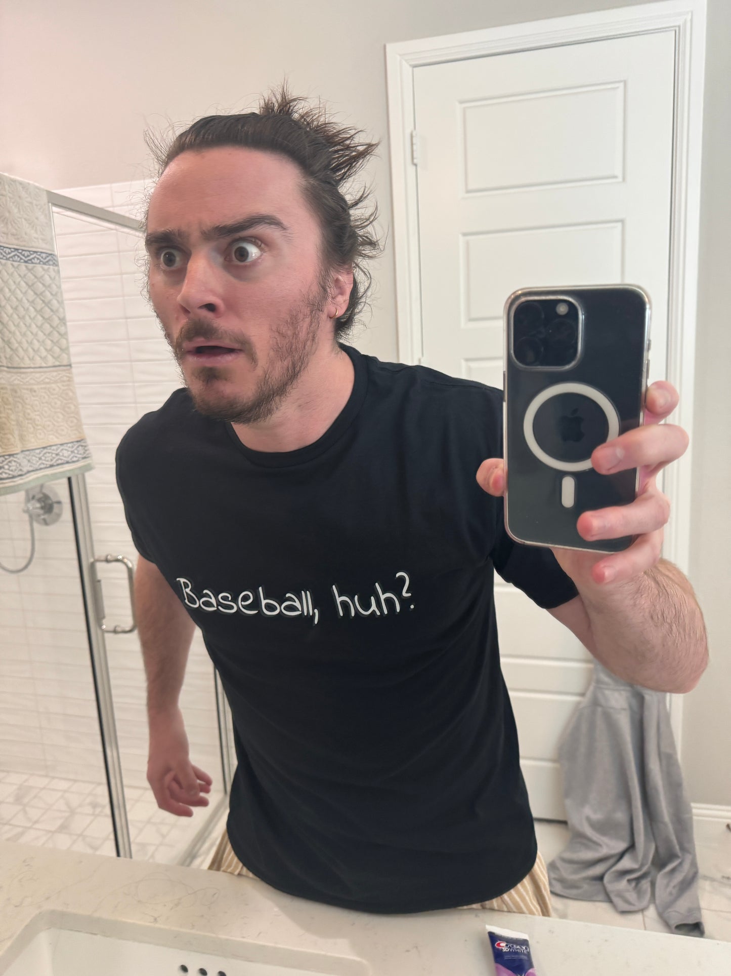 Baseball, Huh? Black Tee