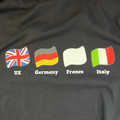 Flags of Europe Black Tee