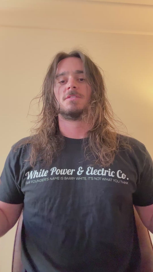 WHITE POWER (AND ELECTRIC CO) BLACK TEE